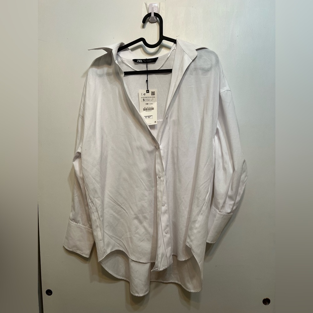 Zara White Oversized Button Down Size S